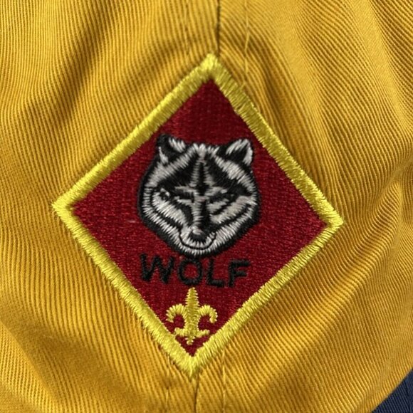 Boy Scouts Cub Scout Wolf Hat Cap Adjustable Strap Youth S/M Yellow & Blue - Picture 6 of 8